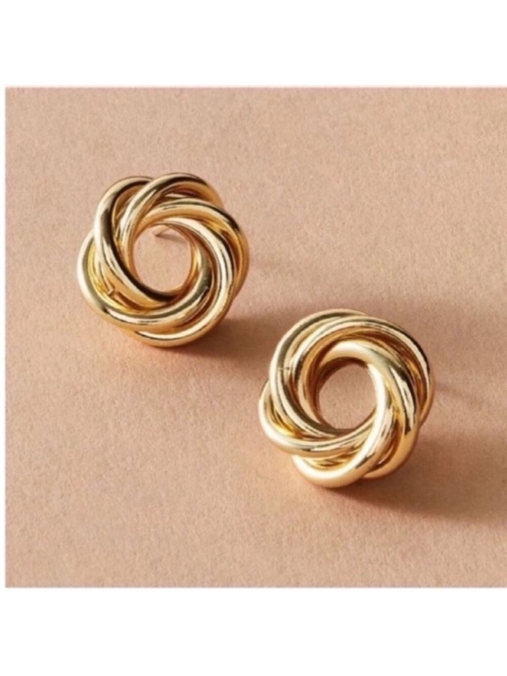 New! Mari 14K Gold Plated Twist Post Earrings (3014) NWOT